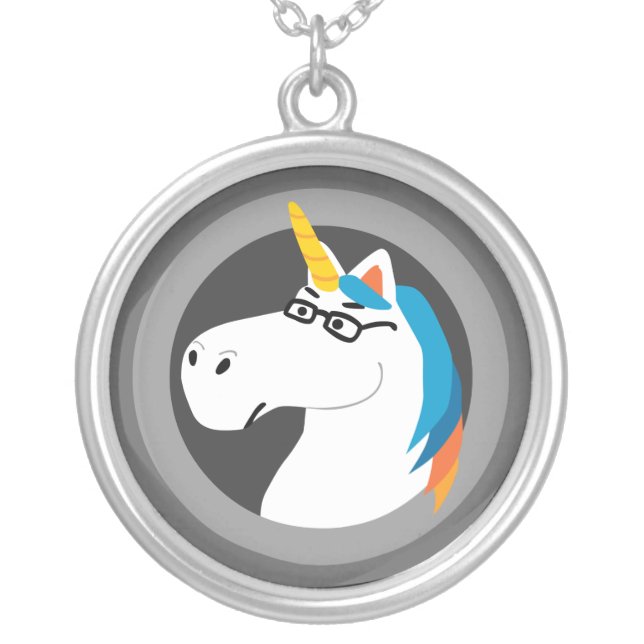Geekicorn Silver Plated Necklace (Front)