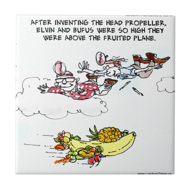 Geeks Above Fruited Plane Funny Tile (Front)