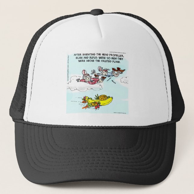 Geeks Above Fruited Plane Funny Trucker Hat (Front)