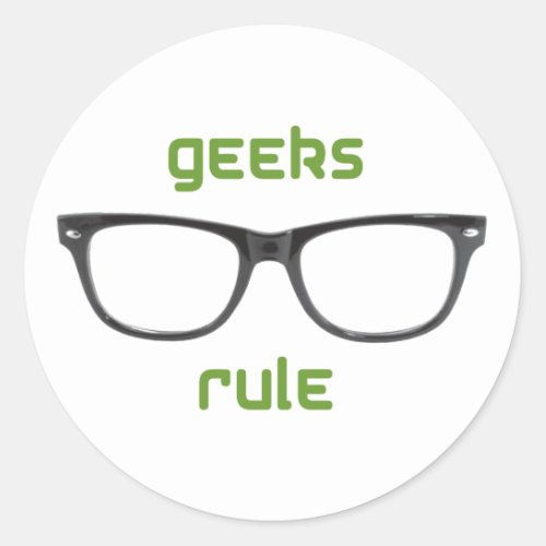 Geeks Rule Eyeglasses Classic Round Sticker
