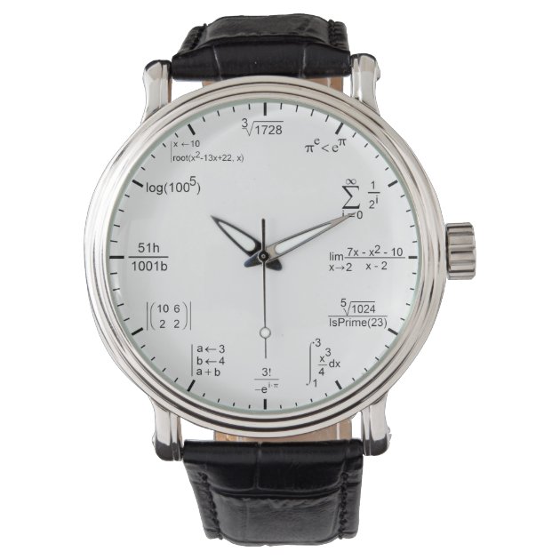 math equation wrist watch