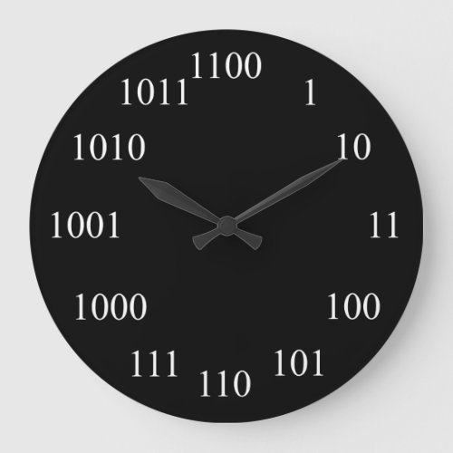Geeky Binary Number System Large Clock