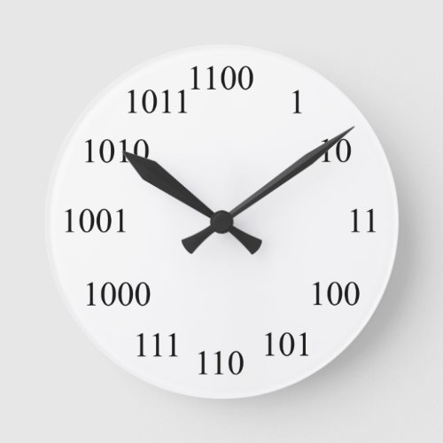 Geeky Binary Number System Round Clock
