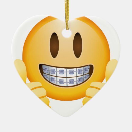 Geeky Braces Emoji Ceramic Ornament
