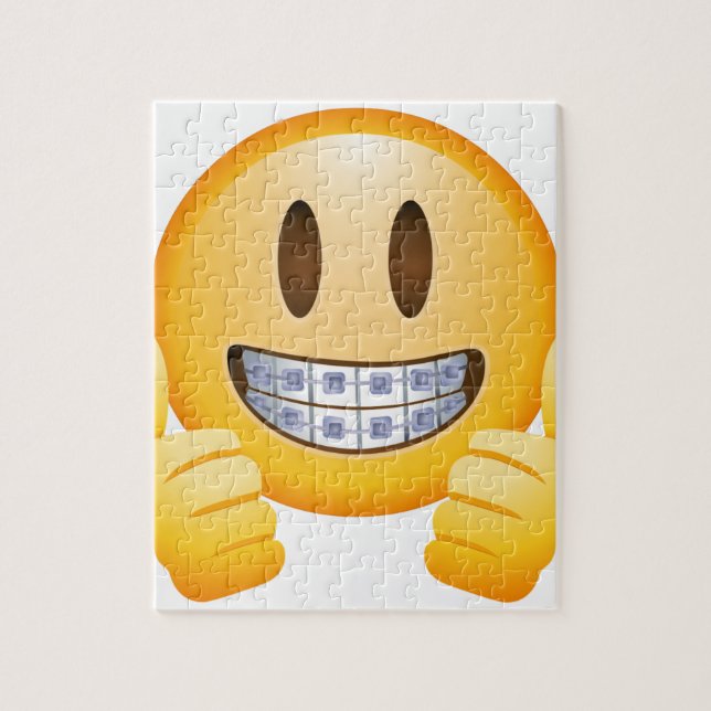 Geeky Braces Emoji Jigsaw Puzzle (Vertical)