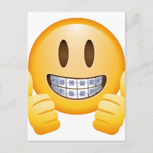 Geeky Braces Emoji Postcard