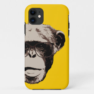 Geeky Chimp in Glasses Yellow iPhone 5 Case