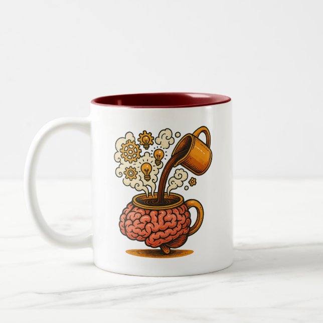 Geeky Coffee Mug Gift for Brain Lovers and Thinker (Left)