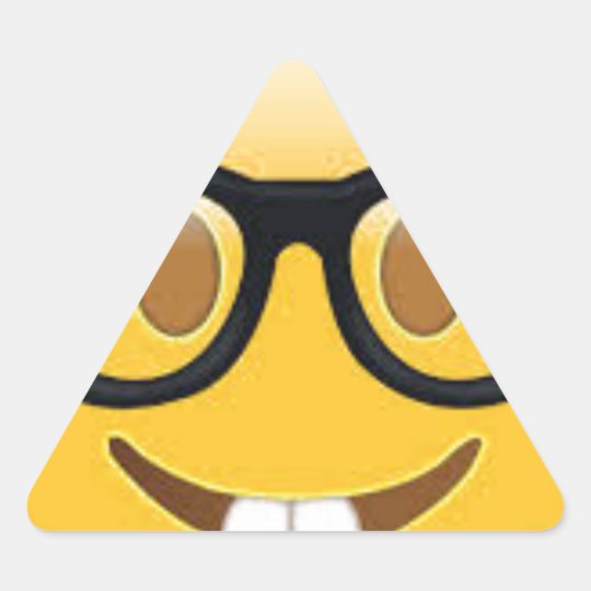 Geeky Emoji Face Triangle Sticker