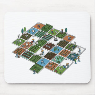 Geeky Farming Grid – Agriculture Meets AI Mouse Mouse Pad