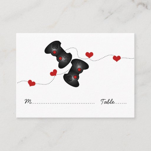 Customizable Geeky Gamer Place Cards (Dark) Business Card Template