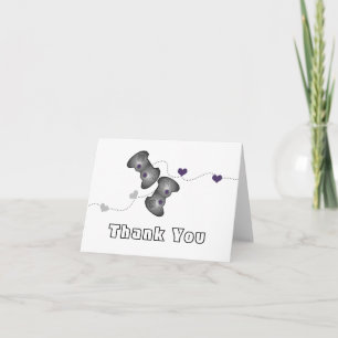Geeky Gamer Thank You Card (Silver/Purple)