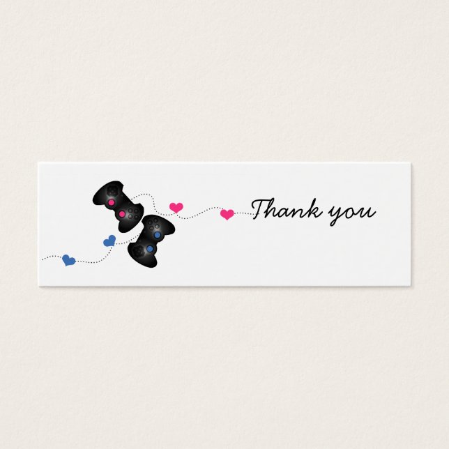 Geeky Gamer Thank You Mini Cards Dark (Blue/Pink) (Front)