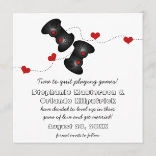 Geeky Gamers Save the Date Invite, Dark