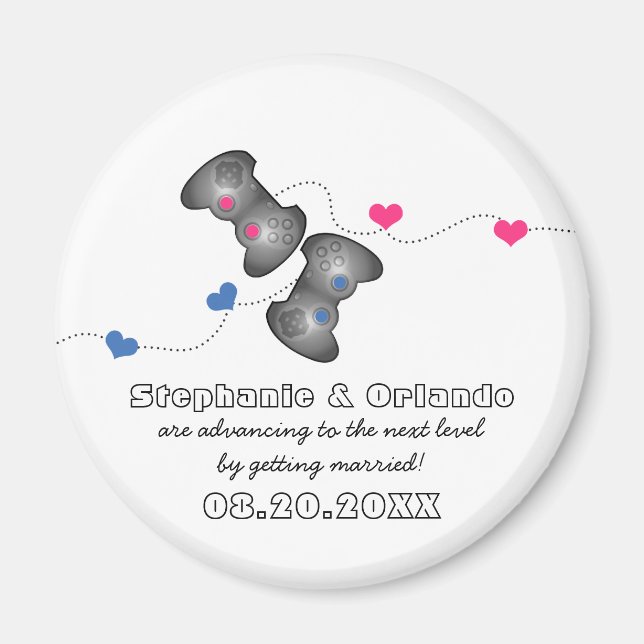 Geeky Gamers Save the Date Magnet (Front)