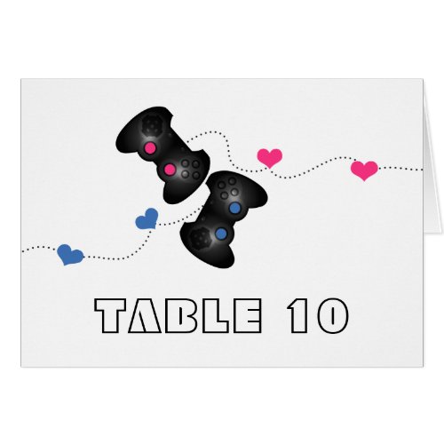 Geeky Gamers Table Number Card Dark BluePink