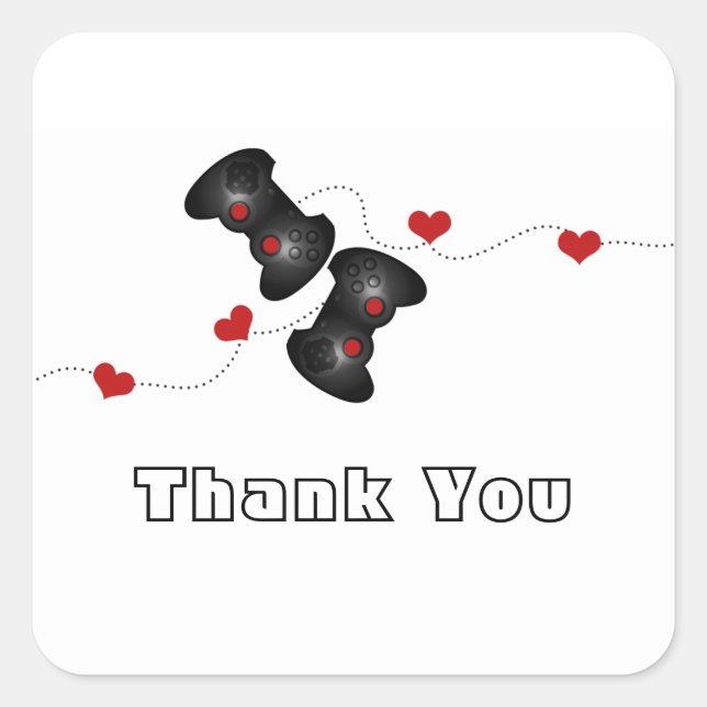 Geeky Gamers Thank You Stickers (Dark) (Front)