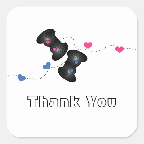 Geeky Gamers Thank You Stickers Dark BluePink