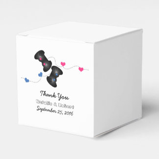 Geeky Gamers Wedding Favor Boxes Dark Pink Blue