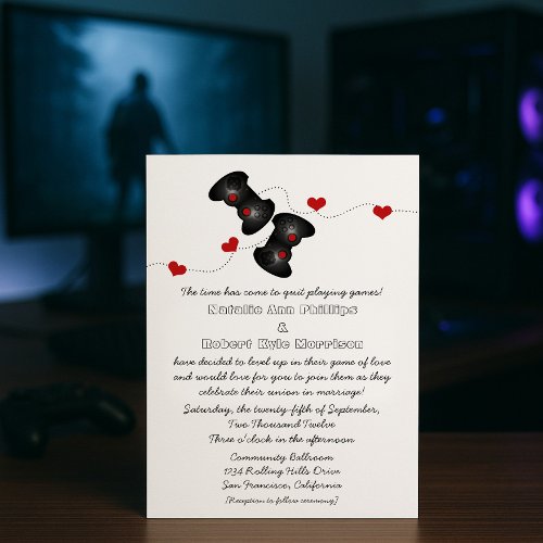 Geeky Gamers Wedding Invitation (Dark)