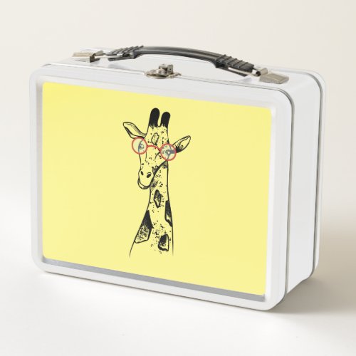 Geeky Giraffe Smart African Animal Metal Lunch Box