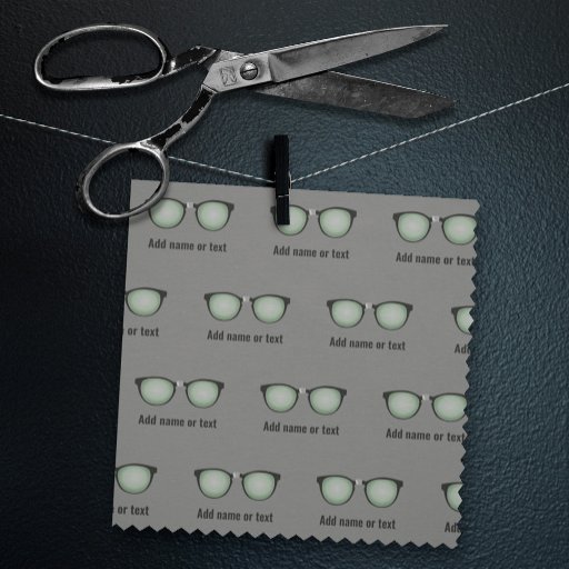 Geeky Glasses / Nerd Spectacles own text any color Fabric