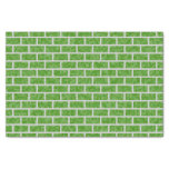 [ Thumbnail: Geeky Green 8-Bit Graphics Style Bricks Pattern Tissue Paper ]