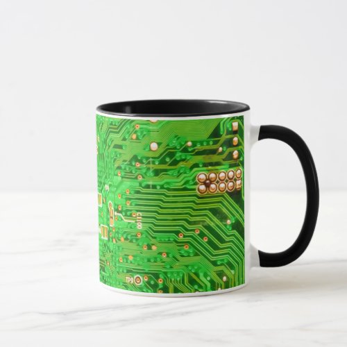 Geeky Green Circuit Board Design Mug
