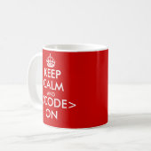 Geeky Keep calm and code on mug for programmers (Front Left)