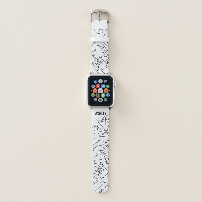 Geeky Math Mathematics Personalized Apple Watch Band (Front)