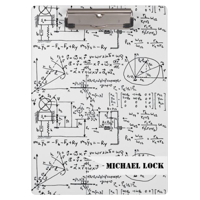 Geeky Math Mathematics Personalized Clipboard (Front)