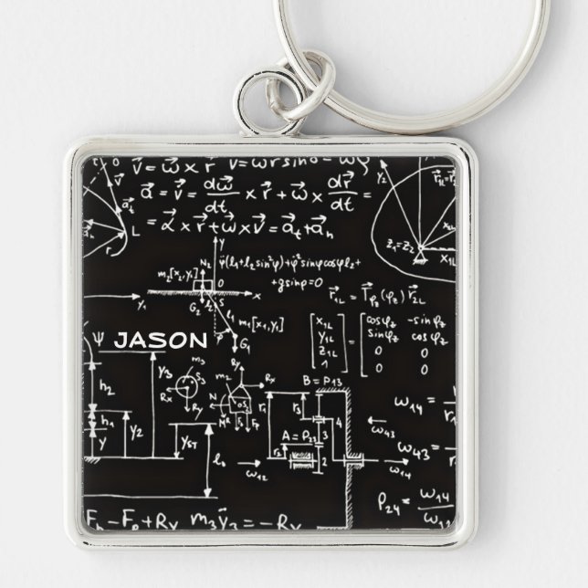 Geeky Math Mathematics Personalized Keychain (Front)