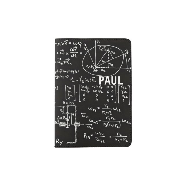 Geeky Math Mathematics Personalized Passport Holder (Front)