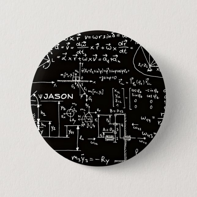 Geeky Math Mathematics Personalized Pinback Button (Front)