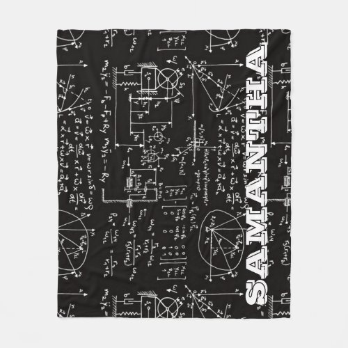 Geeky Math Mathematics Personalized Size S_L Fleece Blanket