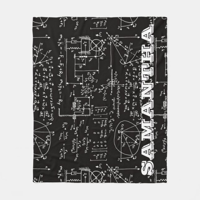Geeky Math Mathematics Personalized Size S-L Fleece Blanket (Front)