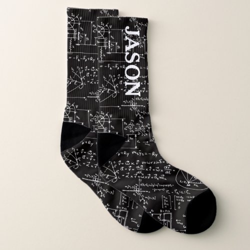 Geeky Math Mathematics Personalized Socks