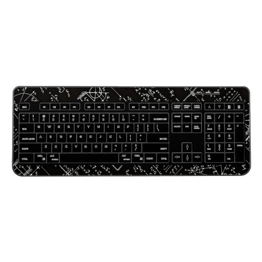 Geeky Math Mathematics Wireless Keyboard (Front)