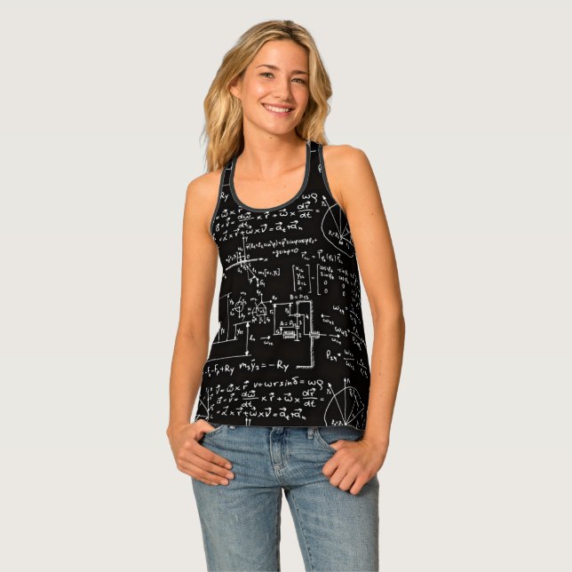 Geeky Math Mathematics Women's Black Tank Top (Front Full)