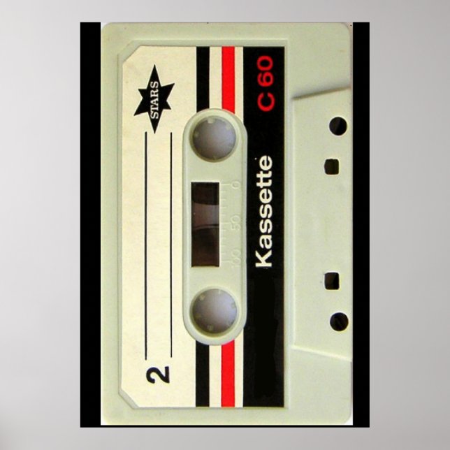 Geeky nerdy 1980s cassette retro cassette tape poster (Front)