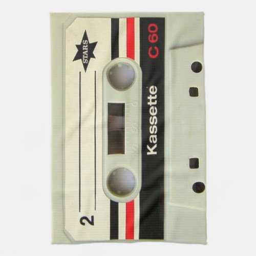 Geeky nerdy 1980s cassette retro cassette tape towel