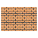 [ Thumbnail: Geeky Orange Pixelated 8-Bit Look Bricks Pattern Tissue Paper ]