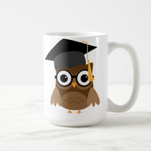 Geeky Owl with Glasses and Graduation Cap Mug