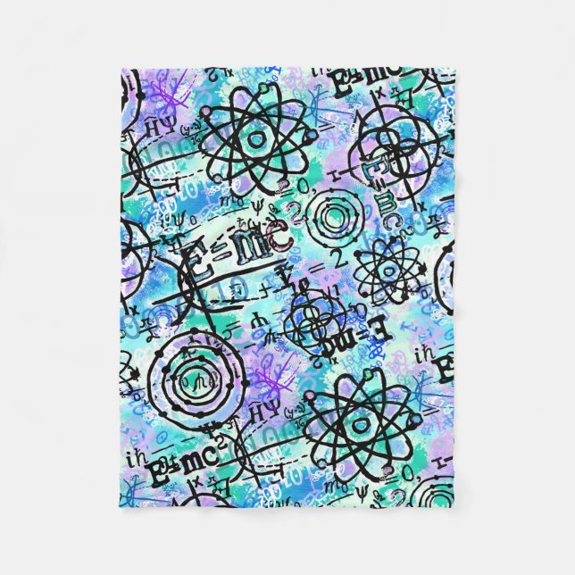 Geeky Physics and Math Symbols Fleece Blanket (Front)