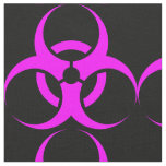 Geeky Pink Biohazard Sign Fabric
