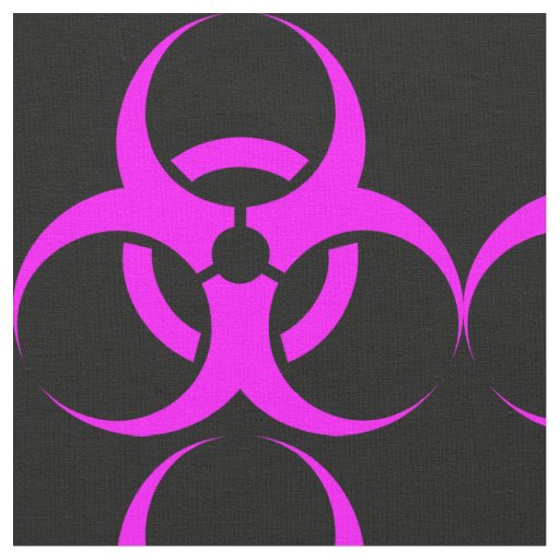 Geeky Pink Biohazard Sign Fabric