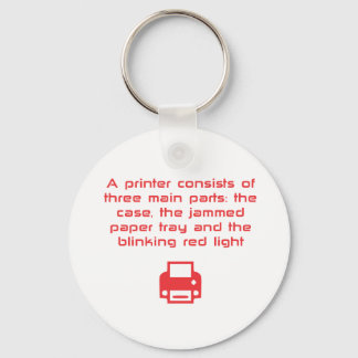 Geeky printer joke keychain