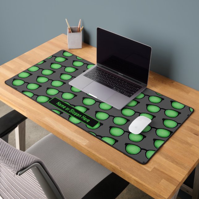 Geeky Spectacles - Eye Glasses Binary Code Custom Desk Mat (Office 2)