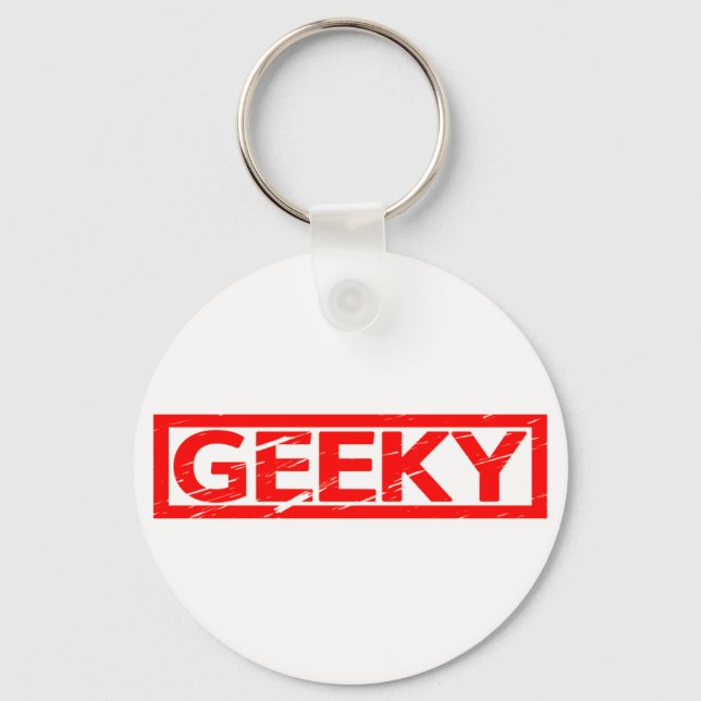 Geeky Stamp Keychain (Front)