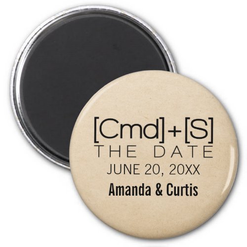 Geeky Typography 2 Save the Date Magnet Black Magnet
